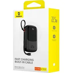 Акумулятор зовнішній Baseus QPow Pro FC з 2 вбудованими кабелями 20000 mAh 22.5 (P10067103113-00) - мініатюра 6