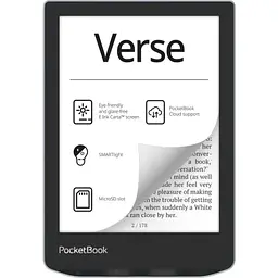 Електронна книга 6" PocketBook Verse PB629 Bright Blue (PB629-2-CIS) E-Ink Carta, 1024х758, 212 dpi, 8Gb, microSD, 1GHz, 512Mb, 1500 мАч, підсвічування, Wi-Fi, USB Type-C