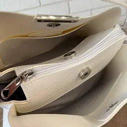 Сумка жіноча через плече крос-боді маленька кремова стильна 893П - мініатюра 6