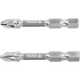 Насадка викруткова Yato PZ2х50 мм HEX 1/4 покрита нікелем 2 шт. (YT-78024)