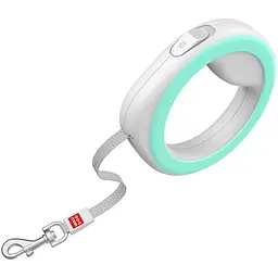 Повідець-рулетка для собак Waudog R-leash, кругла, XS-M, до 40 кг, 2,9 м, світловідбиваюча стрічка салатовий - мініатюра 2