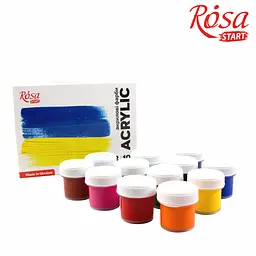 Набір акрилових фарб Ukraine 12×10 мл ROSA Start (4823098531036) - мініатюра 3