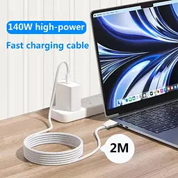 Кабель USB-C — Magnetic 3 потужністю 140 Вт, сумісний з MacBook Air (M2, 2022), MacBook Air (15 дюймів, M2, 2023), MacBook Pro - мініатюра 6