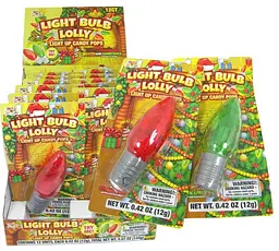 Льодяник-лампочка Lighted Christmas Light Bulb Lolli Candy Pops 1шт, 12г - мініатюра 7
