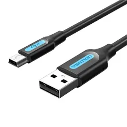Дата кабель USB 2.0 AM to Mini 5P 0.5m black Vention (COMBD) - мініатюра 1