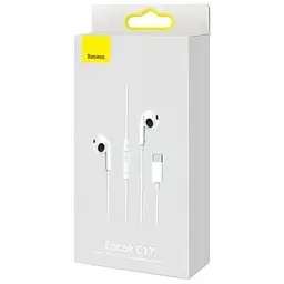 Навушники Baseus Encok Wired C17 (Type-C) white NGCR010002 - мініатюра 2