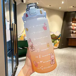 Спортивна пляшка для води BOTTLE gym navy/orange 2 л - мініатюра 2