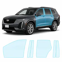 Антигравійна захисна бронеплівка за лекалами для Cadillac XT6 I 2019- зони дверей і стійки вікон