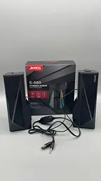 Стаціонарні дротяні комп'ютерні колонки PC 2.0 USB стерео акустика 3Wx2 з RGB підсвічуванням акустична система JEDEL S550 чорні - мініатюра 4