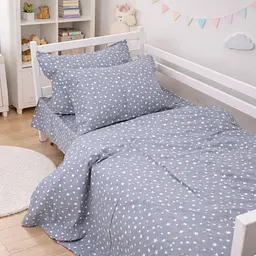 Дитяча постільна білизна MIRSON JUNIOR фланель Grey Stars 200х220см (2200012804612) - мініатюра 8