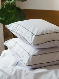 Комплект постільної білизни Ecotton Євро з вишивкою та кантом український хрестик Cappuccino із перкалю в чохлі (25138)