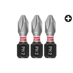 Біта SHOCKWAVE MILWAUKEE, PH2, 25мм, (3шт)