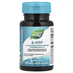 5-гідрокситриптофан Nature's Way 5-HTP 100 mg, 30 таблеток з екстракту насіння грифонії