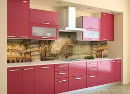 Кухонний фартух самоклеючий Італія Колізей наклейка Рим Античність бежевий 60х200 см Happy Pocket Z180597 - мініатюра 4