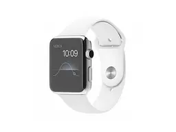 Смарт-годинник Apple Watch 42mm Stainless Steel Case with White Sport Band (MJ3V2)