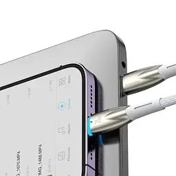 PD Кабель Baseus Glimmer Series Fast Charging Data Cable Type-C to iP 20W 1m білий CADH000002 - мініатюра 6