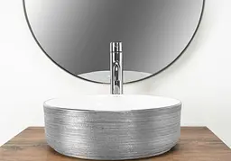 Умивальник Rea Sami brushed silver white накладний REA-U3304, Хром - мініатюра 3