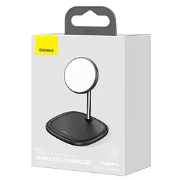 Зарядна підставка Baseus Swan Magnetic Wireless Charger (набір для Iphone 12) 15 W (WXSW-01) чорна - мініатюра 7