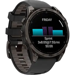 Смарт-годинник Garmin Fenix 8 AMOLED Sapphire 47mm Carbon Gray DLC Titanium with Black/Pebble Gray Silicone Band (010-02904-20) [115046] - мініатюра 3