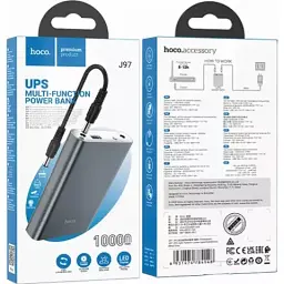 Портативна батарея Power Bank Hoco J97 UPS Multi-Function 5V+12V 10000 mAh Grey - мініатюра 7