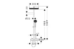 Душова система Hansgrohe Activera Q 290x180 1jet EcoSmart chrome 28747000 - мініатюра 2