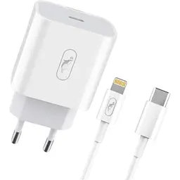 Зарядний пристрій Sky Dolphin SC18EL PD2.0 1USB-C 3A White MZP-000156 кабель Lightning