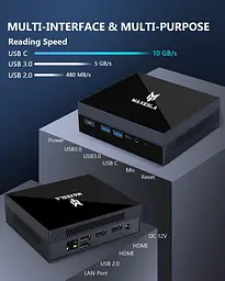 Міні-ПК Maxesla Windows 11 Pro, Intel Celeron N5105 2,9 ГГц 8 ГБ DDR4 256 ГБ SSD M.2, Мінікомп'ютер 2X HDMI UHD, Дводіапазонний - мініатюра 2