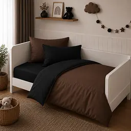 Дитяча постільна білизна MIRSON LITTLE KIDS фланель Black/Brown 110х160см (2200012799642) - мініатюра 3