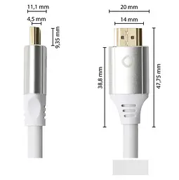 Кабель HDMI Oehlbach Black Magic MK II UHD v2.1 8K 48Gbit HDR Ethernet ARC 3 м White - мініатюра 4