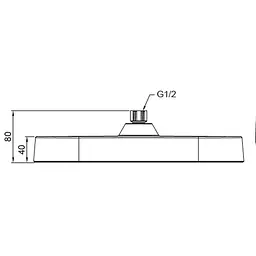 Верхній душ Koer KP-0401-01-OH 250 мм KR4980, Хром - мініатюра 2