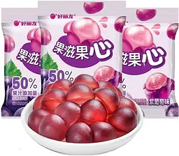 Китайські жувальні цукерки Orion Purple Grape Flavored Filled Soft Candy Виноград 17г - мініатюра 3