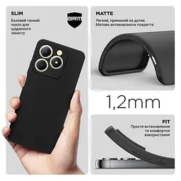 Чехол-накладка для смартфона Realme C61 4G, противоударный, силиконовый, термополиуретановый (ТПУ), с защитой камеры и корпуса, черный, защита всего корпуса, ArmorStandart (ARM80568) - мініатюра 3