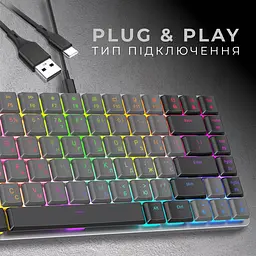 Клавіатура GamePro Red Swich Low Profile RGB USB Dark Gray дротова (MK141R) - мініатюра 10