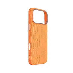 Карбоновый чехол для Apple iPhone 17 Pro Max, LikeCarbon2 SE MagCase, оранжевый, тонкий защитный чехол-панель из поликарбоната с магнитами N52, MagSafe, противоударный, совместим с беспроводной зарядкой, приподнятые края для защиты камеры - мініатюра 3