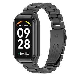 Металевий ремінець Mijobs для фітнес браслета Xiaomi Mi Smart Band 8 Active Black - мініатюра 2