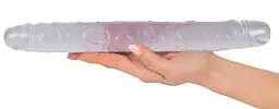 Двосторонній фалоімітатор Crystal Duo 34 см прозорий - мініатюра 5