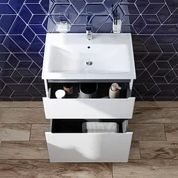 Тумба з умивальником Am.Pm X-Joy підлогова 65 см 2 ящики білий M85-FSX0652-WC0652WG38, Білий - мініатюра 3
