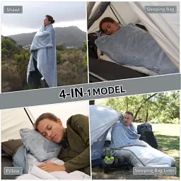 Спальний мішок Naturehike CNK2300SD022 with Pillows Light Grey - мініатюра 5