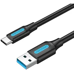 Дата кабель USB 3.0 AM to USB-C 1.5m black Vention (COZBG)