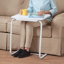 Стіл розкладний Table Mate портативний, регульований, складаний, білий, 52×40 см - мініатюра 3