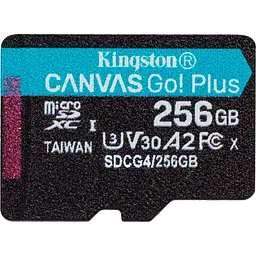 Карта пам'яті Kingston microSD 256GB C10 UHS-I U3 A2 V30 R200/W160MB/s - мініатюра 1