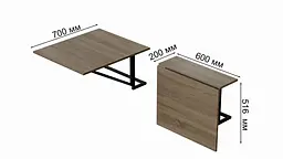 Стіл розкладний Олександр 5 Ferrum-decor 750x600x700 Чорний метал ДСП Дуб Сонома Трюфель 16 мм (FRD-104896) - мініатюра 4