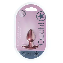 Анальна пробка Ouch! Smooth Anal Plug Metallic S 6.5 см (рожеве золото) - мініатюра 6