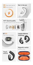 Навушники Hoco EQ4 Graceful TWS headset | BT5.3, 500mAh, 12h | black - мініатюра 6