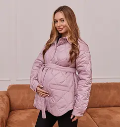Куртка-сорочка 2в1 для вагітних демісезонна Alabama розмір XXL Lullababe Пудровий