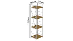 Етажерка 4/34 Ferrum-decor Серії Коннект 120x34x28 білий ДСП Дуб Артізан 16мм (FRD-104279) - мініатюра 5