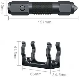 Автомобільний рятувальний мультитул XiaomiAnao A10 Car Safety Hammer Flashlight (Black) - мініатюра 2