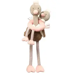 Розвиваючий іграшковий набір - м'яка іграшка та брязкальце BabyOno "Страуси"