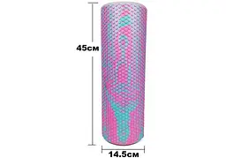 Масажний ролик EasyFit Foam Roller 45 см Рожевий-м'ятний (EF-2031-P) - мініатюра 3