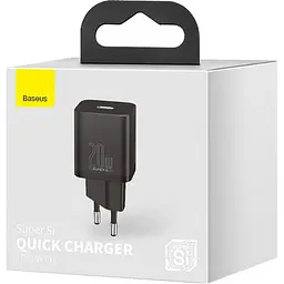 Зарядний пристрій Baseus Super Si Quick Charger USB-C 20W Sets EU Black - мініатюра 5